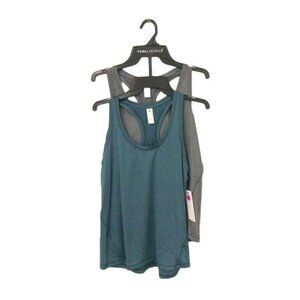 Yogalicious Racerback Tank Bundle Heather Charcoal & Green